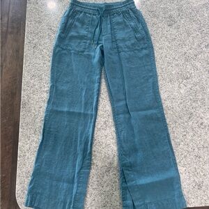 Athleta Teal Retreat Linen Pants *Tall